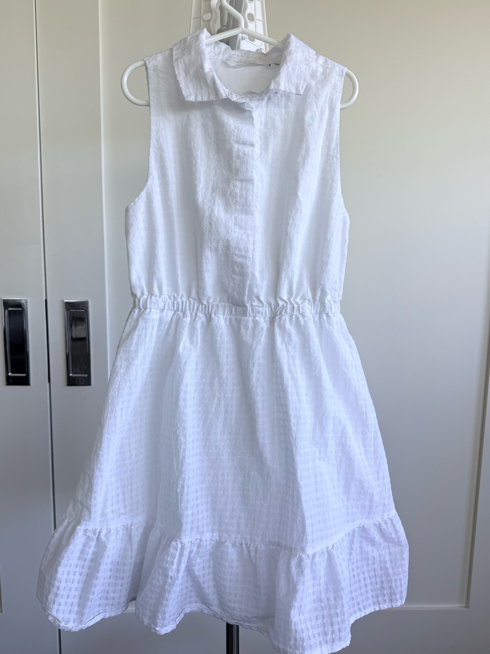 Janie and Jack White Sleeveless Ruffle-Hem Dress